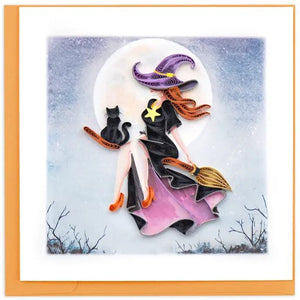 WITCH ON BROOMSTICK CARD