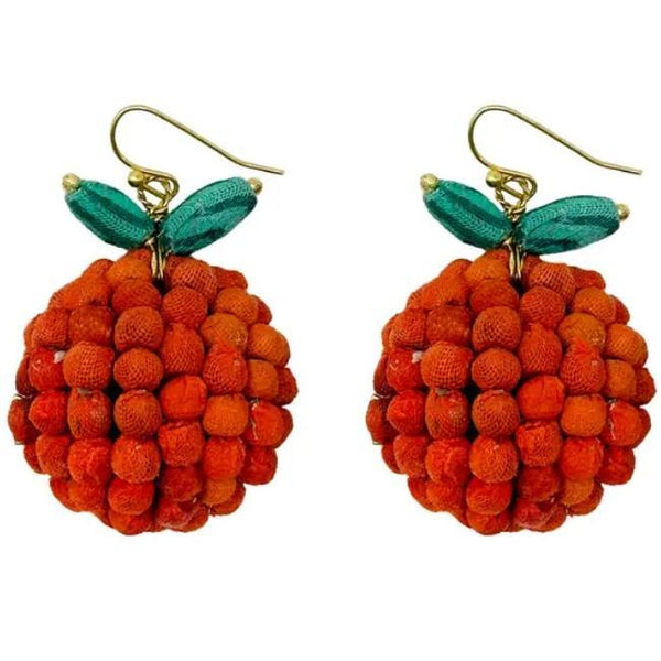 KANTHA ORANGE EARRINGS