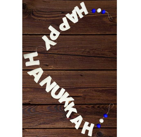 HAPPY HANUKKAH FELT GARLAND