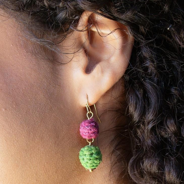 BLOOM THREADED KANTHA DROP EARRINGS