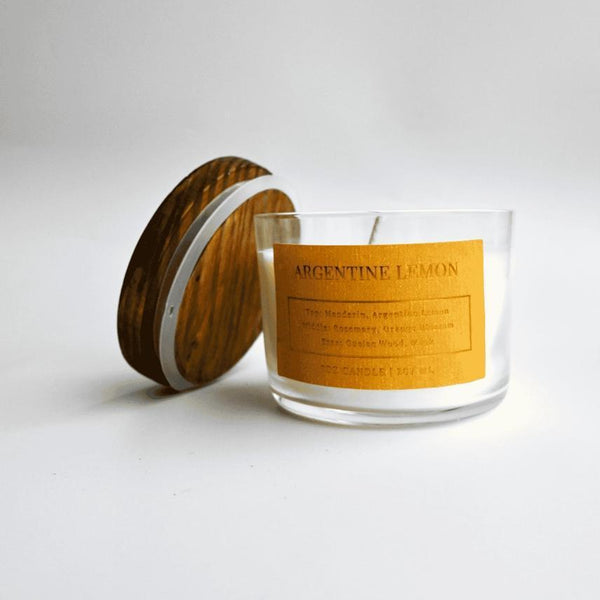 GLASS CANDLE WITH LID