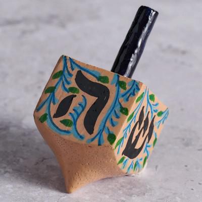 PAINTED WOOD DREIDEL