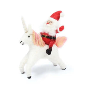 SANTA UNICORN FELT ORNAMENT