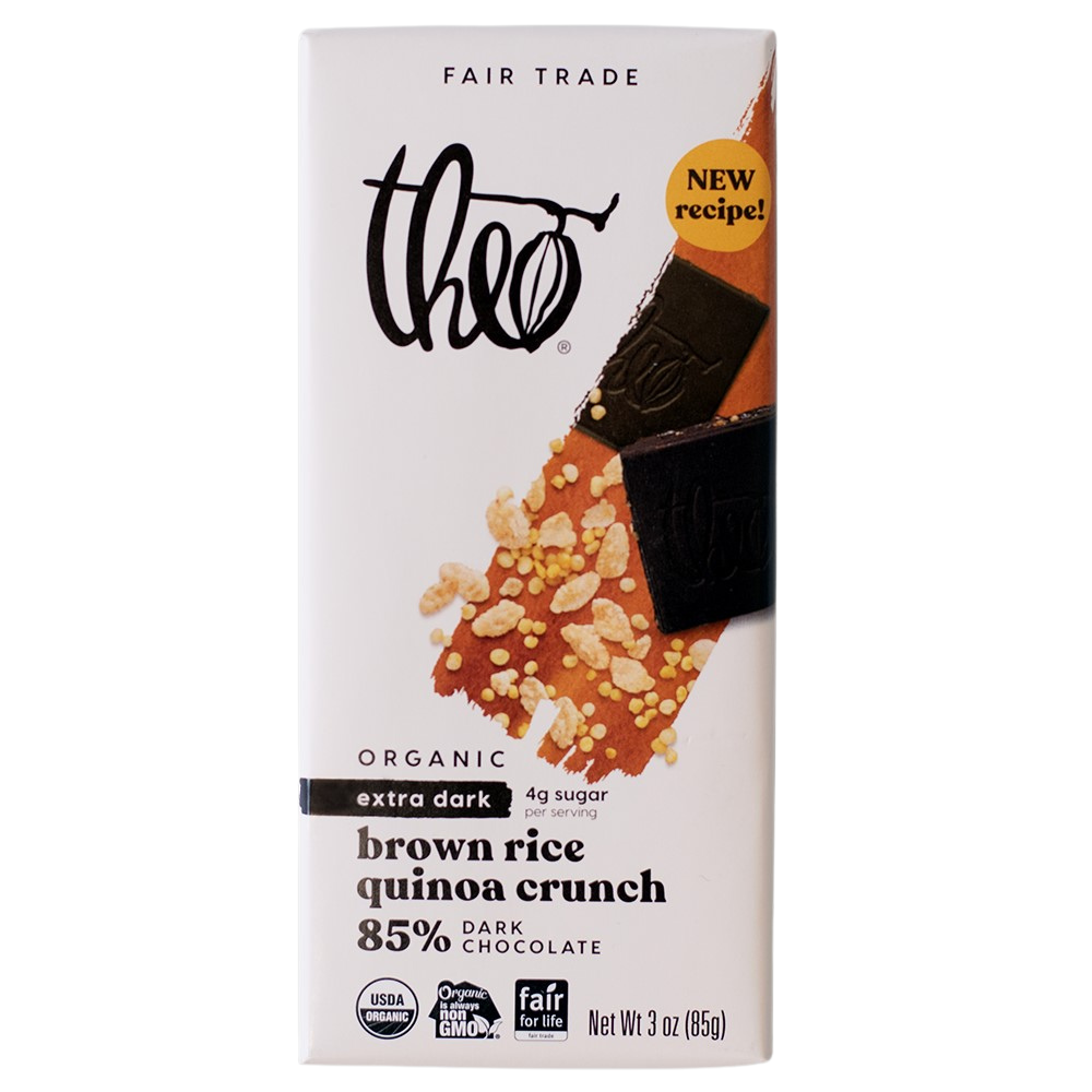 BROWN RICE QUINOA CRUNCH 85% DARK CHOCOLATE