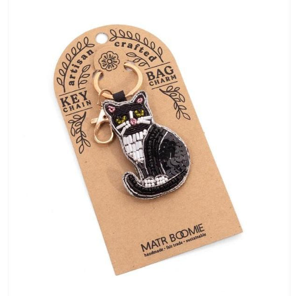 BEADED BAG CHARM KEYCHAIN