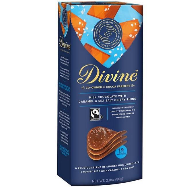 DIVINE MILK CHOCOLATE CARAMEL & SEA SALT CRISPY THINS