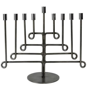 ANTIQUED TWISTED IRON MENORAH