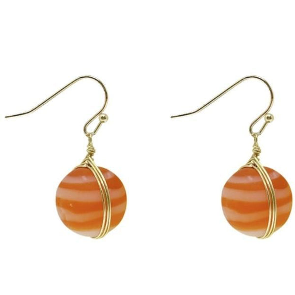 MARBLED GLASS DROP EARRINGS