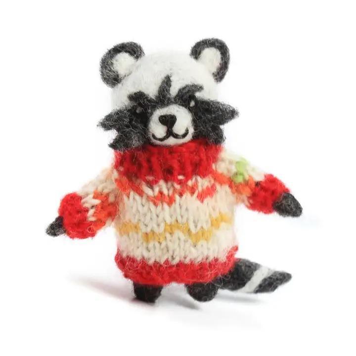 RACCOON SWEATER FELT ORNAMENT