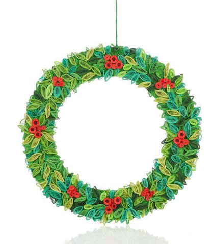 QUILLED HOLLY WREATH