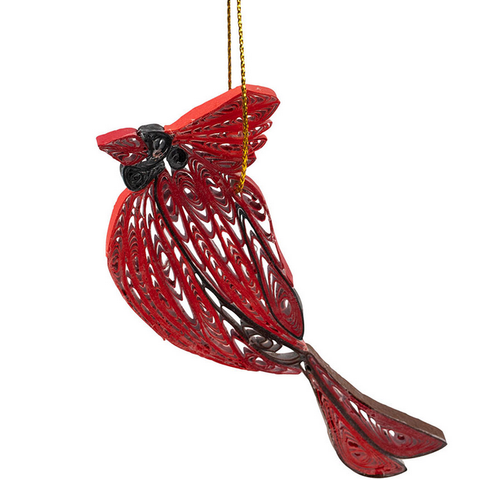 QUILLED CARDINAL ORNAMENT