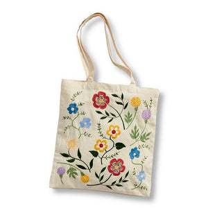 WILDFLOWER EMBROIDERED TOTE BAG