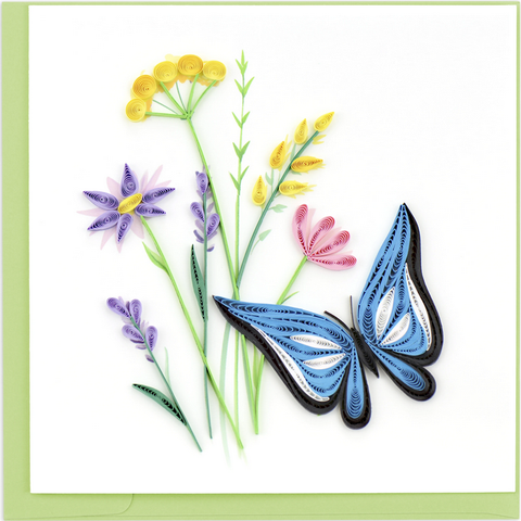BUTTERFLY AND WILDFLOWERS CARD
