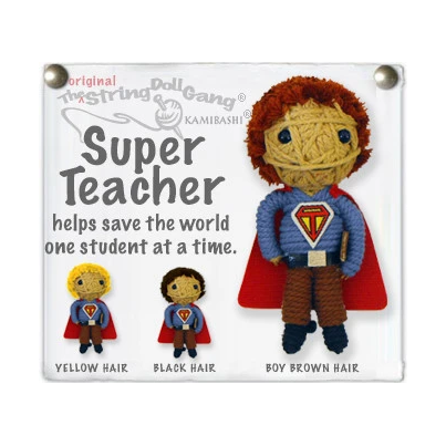 SUPER TEACHER BOY STRING DOLL
