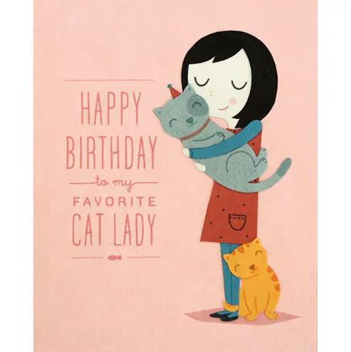 CAT LADY BIRTHDAY CARD